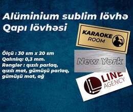 Alüminium sublim lövhə və üzərində çap