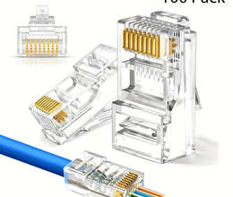 100 ədəd RJ45 Cat6 Keçidli Konnektor
