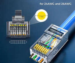 100 Ədəd RJ45 Cat6 Keçidli Konnektor – Şəbəkə avadanlıqları – ucuztap.az
