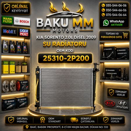 Kia Sorento 2009-2012 2.2 Dizel Su Radiatoru (253102P200) - MM Motors – Bakı – ucuztap.az