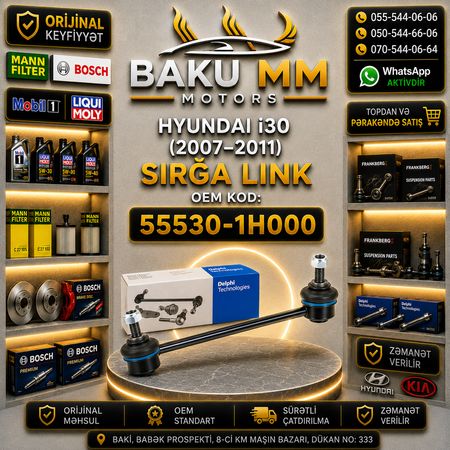 Hyundai I30 Arxa Stabilizator Rezin Sırğası (2007-2011) - Yeni / 55530-1H000 – Ehtiyat hissələri – ucuztap.az