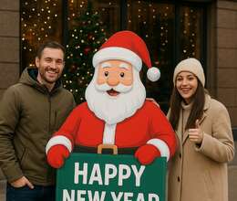 Şaxta Baba & Qarqız Maketləri – Tam Ölçü, Yeni İl Dekoru! ? ❄️