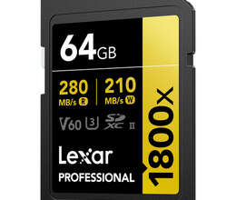 Lexar 64GB Professional 1800x UHS-II SDXC yaddaş kartı (GOLD Seriyası, 2 ədəd)