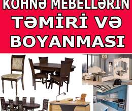 Yeni mebellərin yığılması köhnə mebellərin təmiri və boyanması 