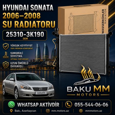 Hyundai Sonata 2006-2008 Su Radiatoru OEM 25310-3K190 | Baku MM Motors – Ehtiyat hissələri – Bakı – ucuztap.az