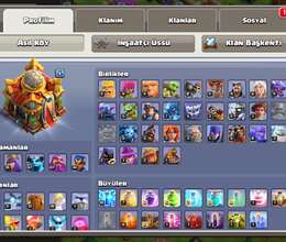 Clash of clans hesabı və 18 səviyyə klan 