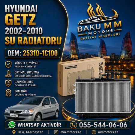 Hyundai Getz 2002-2010 Su Radiatoru OEM 25310-1C100 | Hyundai Kia Ehtiyat Hissələri – Bakı – ucuztap.az