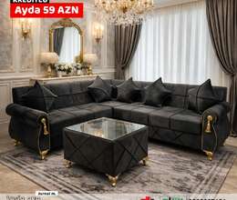 Bazalı künc divanları Kreditlə