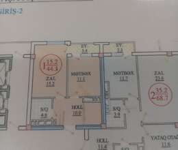 Satılır Yeni Tikili, 44m², 1-Otaqlı