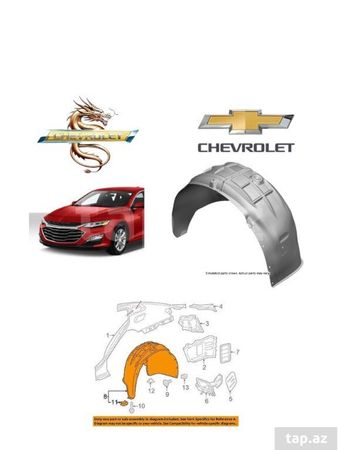 "Chevrolet Malibu 2016-2018" Arxa Qanad Altısı