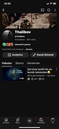 Yotube Kanalı 15k