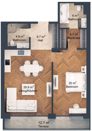 2-otaqlı Yeni tikili, Mikayıl Müşfiq küç. Sea Breeze, 99.3 m²