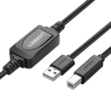 Printer kabeli 10374 UGREEN USB 2.0 A Male to B Male Active Printer Cable 10m (Black) US122 – Kompüter aks… – ucuztap.az