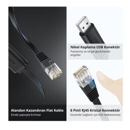 Şəbəkə kabeli "Ugreen USB to RJ45 Console 1.5m"