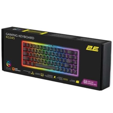 Klaviatura "2E Gaming KG345 RGB USB Transparent 2E-KG340UBK"