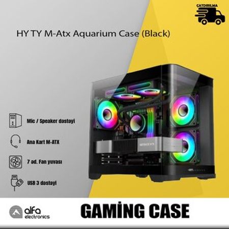 HY TY M-Atx Aquarium Case (Black) – Masaüstü kompüterlər – ucuztap.az