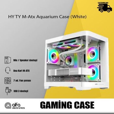 HY TY M-Atx Aquarium Case (White) – Masaüstü kompüterlər – ucuztap.az