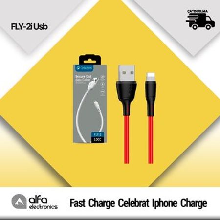 Fast Charge Celebrat FLY-2i USB iPhone Charge & Data Cable