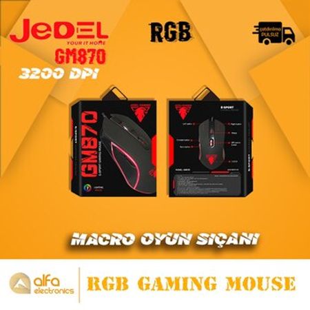 "Gaming Mouse Jedel Gm870 RGB Macro" Oyun siçanı