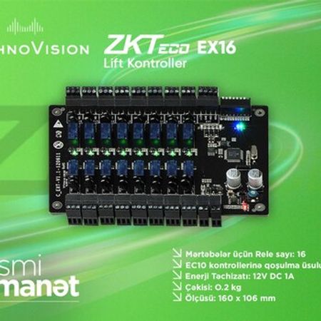 ZKTeco EX16 Elevator Extension Board – Təhlükəsizlik avadanlığı – ucuztap.az
