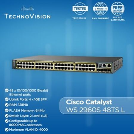 Cisco Catalyst WS 2960S 48TS L – Şəbəkə avadanlıqları – ucuztap.az