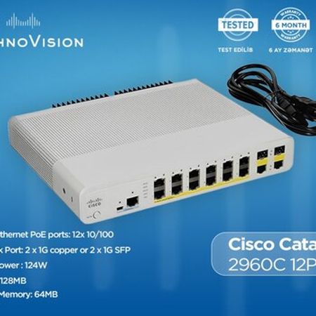 Cisco Catalyst 2960C 12PC L – Şəbəkə avadanlıqları – ucuztap.az