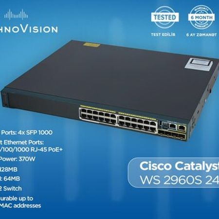 Cisco Catalyst WS 2960S 24PS L – Şəbəkə avadanlıqları – ucuztap.az