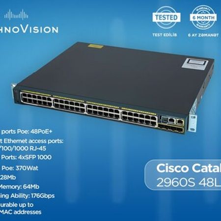 Cisco Catalyst 2960S 48LPS-L – Şəbəkə avadanlıqları – ucuztap.az