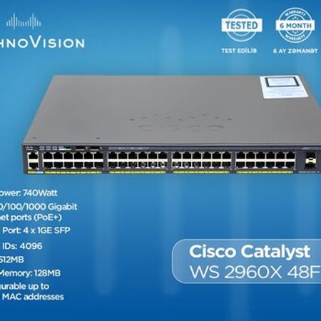 Cisco Catalyst WS 2960X 48FPS L – Şəbəkə avadanlıqları – ucuztap.az