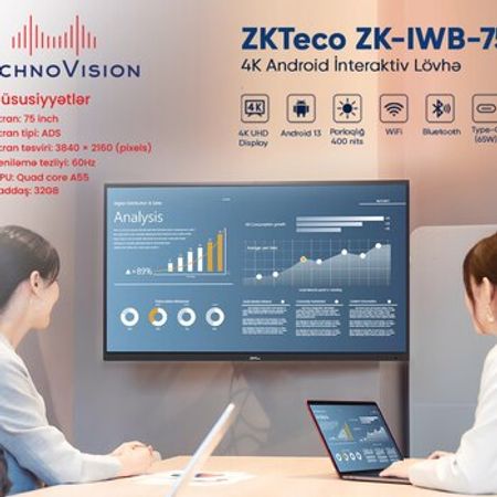 Android interaktiv lövhə ZKTeco ZK-IWB-75BE - 4K (75 inch)
