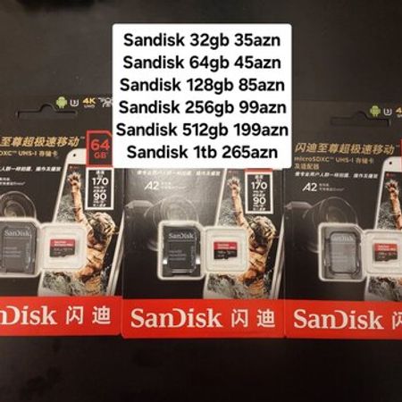 Sandisk extreme pro mikro kartları – Telefonlar – ucuztap.az