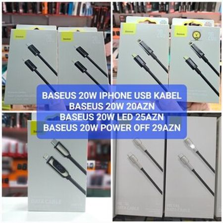 Type-C Lightning USB kabel 20w pd Baseus – Telefonlar – ucuztap.az