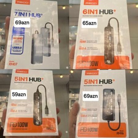 Type-C HUB adapter Recci – Kompüter aksesuarları – ucuztap.az