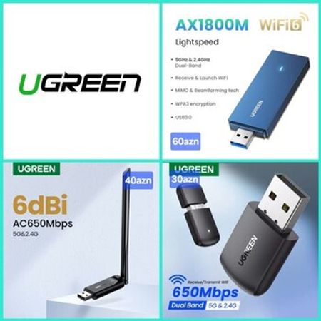 Wi-Fi siqnal qəbuledici Ugreen – Şəbəkə avadanlıqları – ucuztap.az