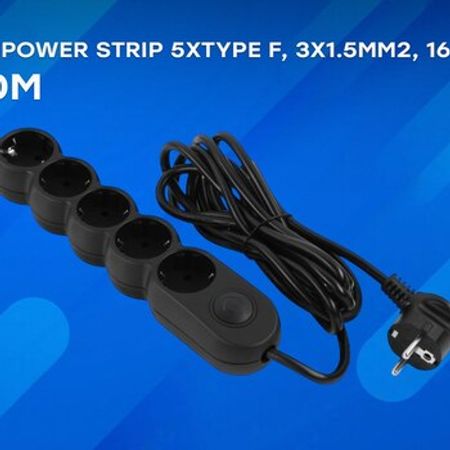 Elektrik uzadıcı 2E Power strip 5хType F, 3х1.5mm2, 16A, 10m – Kompüter aksesuarları – ucuztap.az