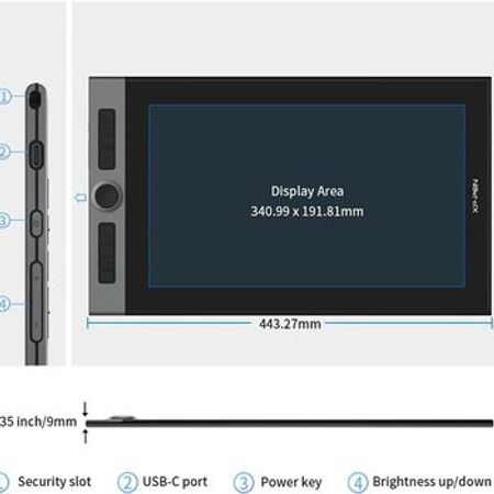 Xp-pen Artist Pro 16 Graphics Drawing Tablet Monitor X3 Stylus Tilt 8192 Glove