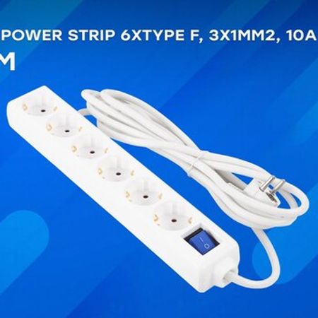 Elektrik uzadıcı 2E Power strip 6хType F, 3х1mm2, 10A, 3m 2E-U06ESM3WH – Təmir və tikinti – ucuztap.az