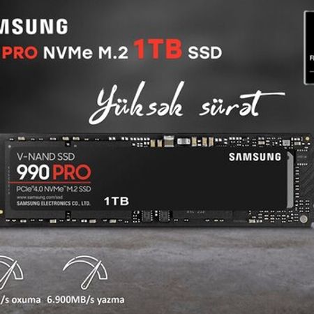 Samsung 990 PRO Series 1TB PCIe Gen4. X4 NVMe M.2 MZ-V9P1T0B/AM