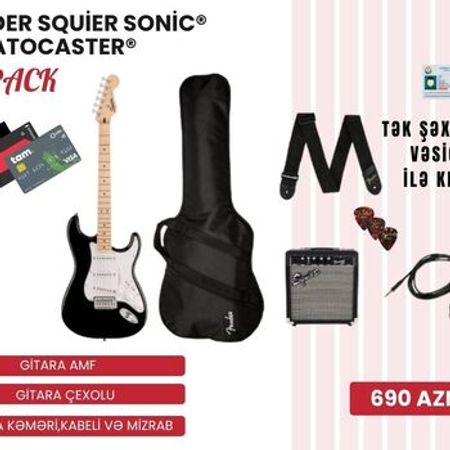 Elektro gitara dəsti "Fender Squier Sonic® Stratocaster® Pack BK"