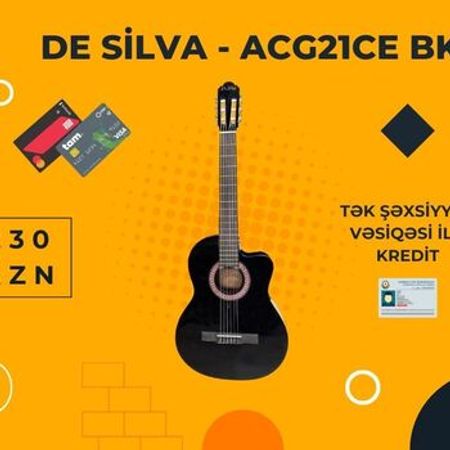 Elektro Klassik Gitara "De Silva ACG21CE BK"