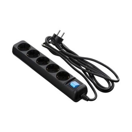 2E-U05ES15M5BK-2E Power Strip 5хType F, 3х1.5mm2, 16A, 5m, black
