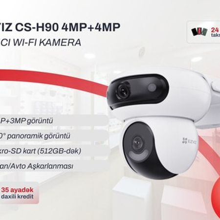 Dual‑Lens ağıllı Wi‑Fi kamera EZVIZ CS‑H90 4MP + 4MP