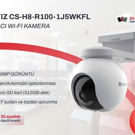 Ağıllı Wi‑Fi Kamera (2 il zəmanət) EZVIZ CS‑H8‑R100‑1J5WKFL