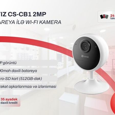 Ağıllı Wi‑Fi Kamera (2 il zəmanət) EZVIZ CS‑CB1 2MP