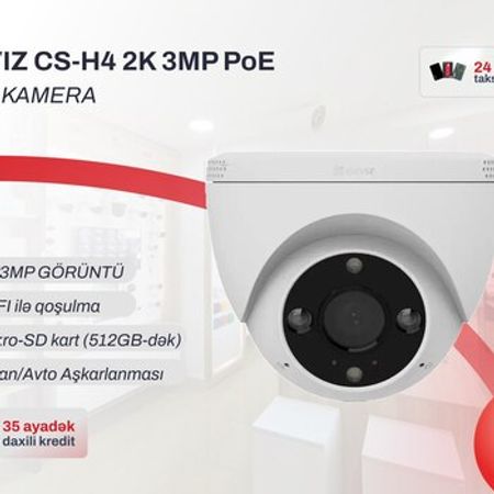PoE ağıllı IP kamera EZVIZ CS‑H4 2K 3MP PoE