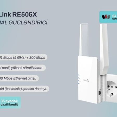 Wi‑Fi siqnal gücləndirici / Range Extender TP‑Link RE505X