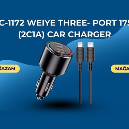KSC-1172 WEIYE three- port 175W (2C1A) car charger (Type-C to Type-C) – Ehtiyat hissələri – ucuztap.az