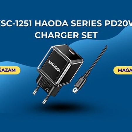 KSC-1251 HAODA Series PD20W Charger Set European Regulator (Type-C to Type-C) – Kompüter aksesuarları – ucuztap.az