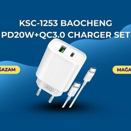 KSC-1253 BAOCHENG PD20W+QC3.0 charger set – Kompüter aksesuarları – ucuztap.az