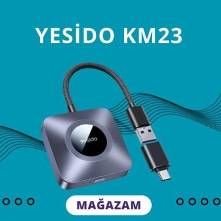 Yesido KM23 Wireless CarPlay Adapter (Type‑C) – Kompüter aksesuarları – ucuztap.az